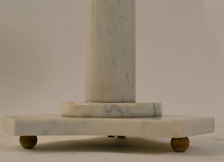 Solid Marble Pedestal Tbale In Excellent Condition In New York, NY