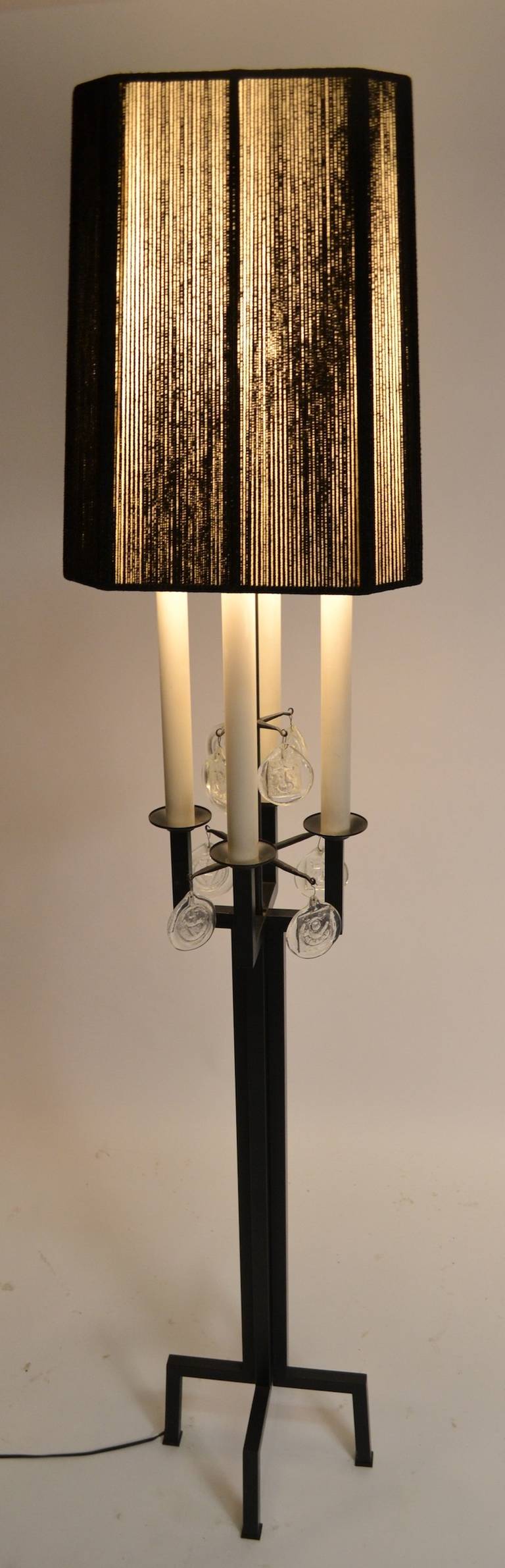 Mid-20th Century Rare Erik Hoglund Boda Nova Glasswork Floor Lamp For Sale