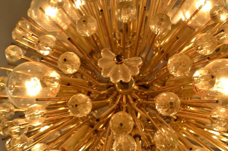Half Ball Starburst Chandelier by Emil Stejnar In Good Condition For Sale In New York, NY