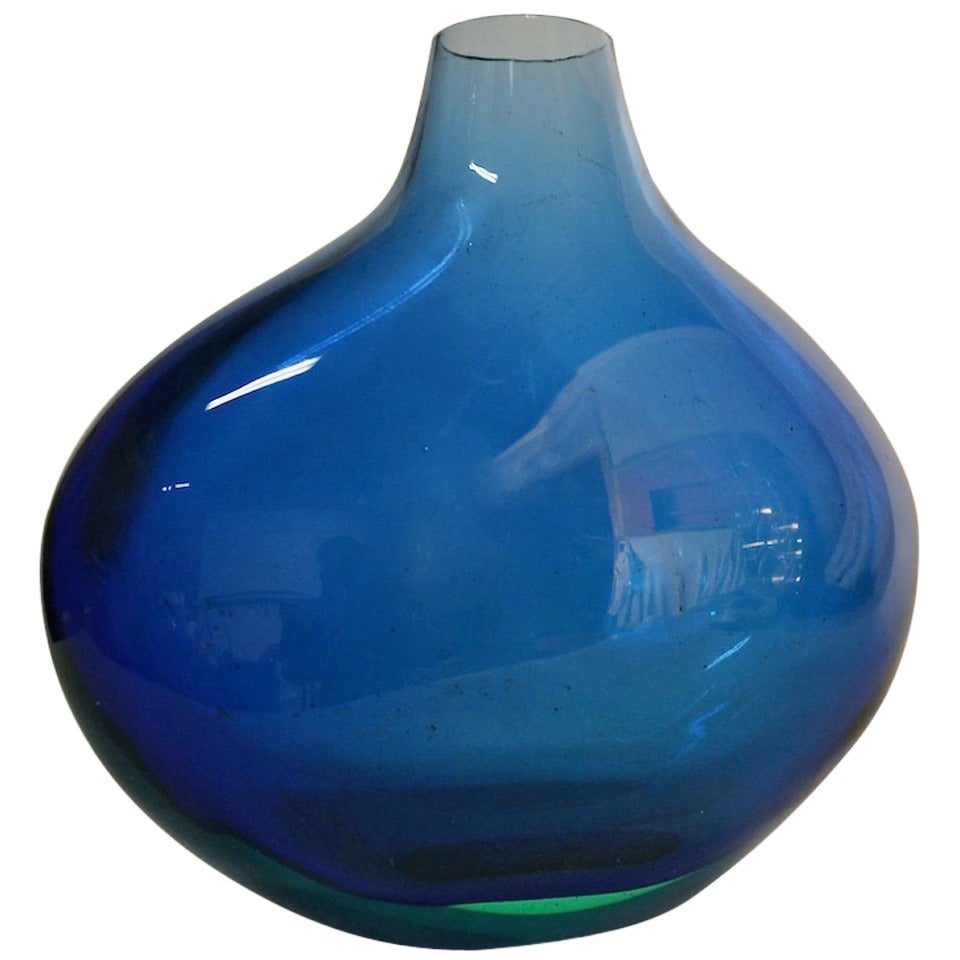 Flavio Poli for Seguso Large Sommerso Vase For Sale