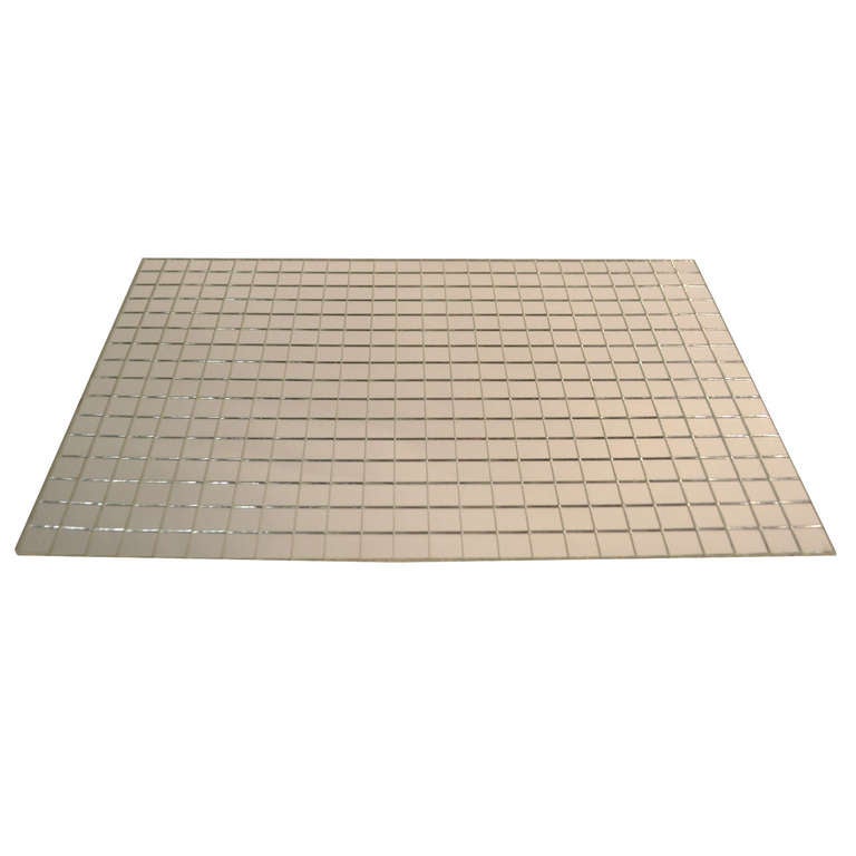12 Pc Mirrored Placemats Grid Pattern ca 1970s at 1stDibs