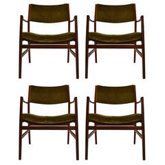 Set of Four Rosewood Armchairs 11