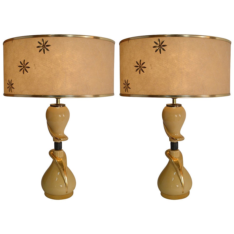 Pair Ceramic Lamps attributed to Hansen