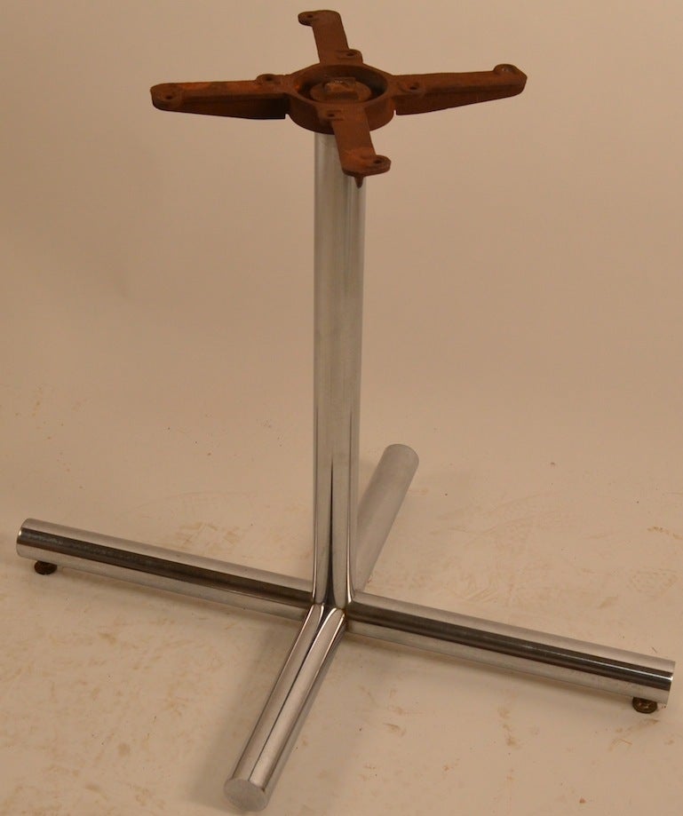 American Mid Century Chrome Cafe / Restaurant Table Bases 7 available For Sale