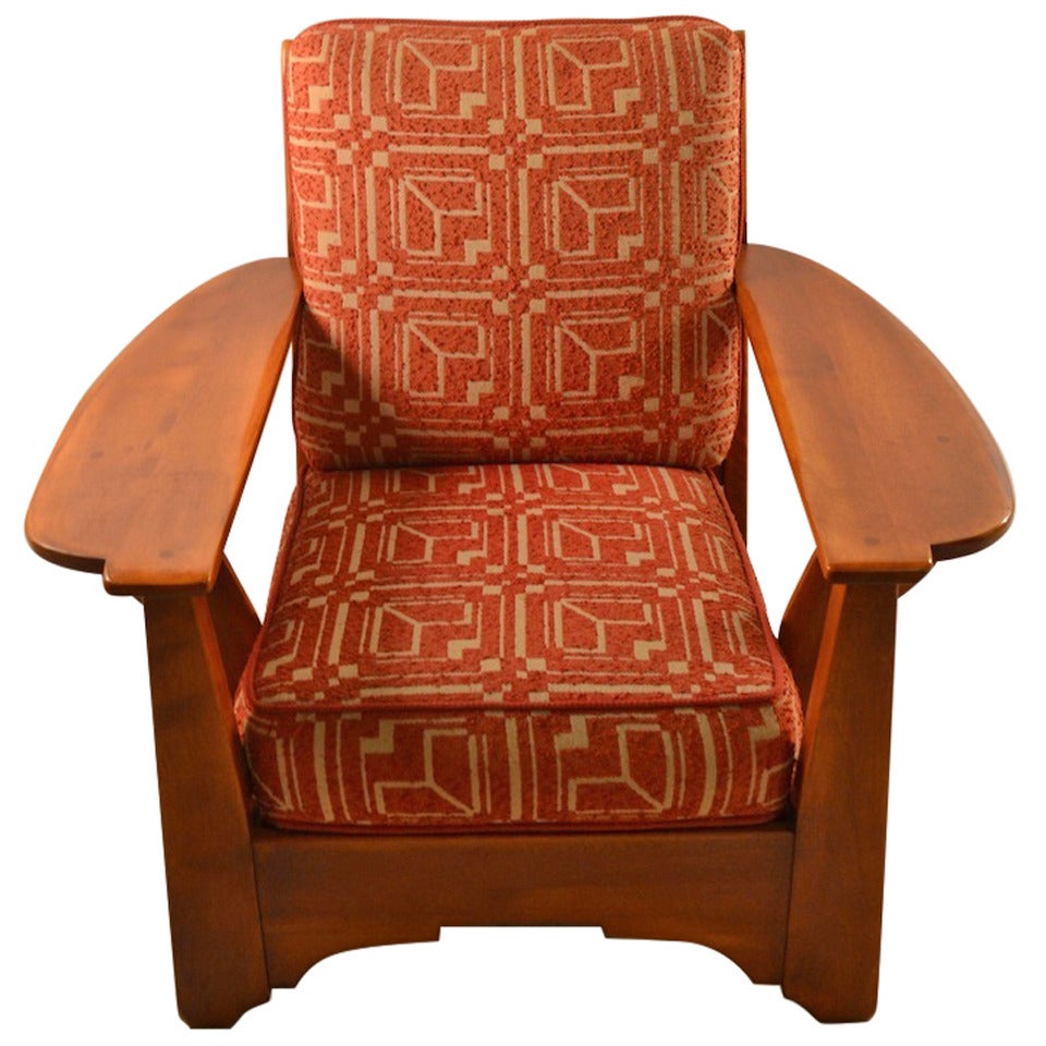 Cushman Maple Paddle Arm Lounge Chair