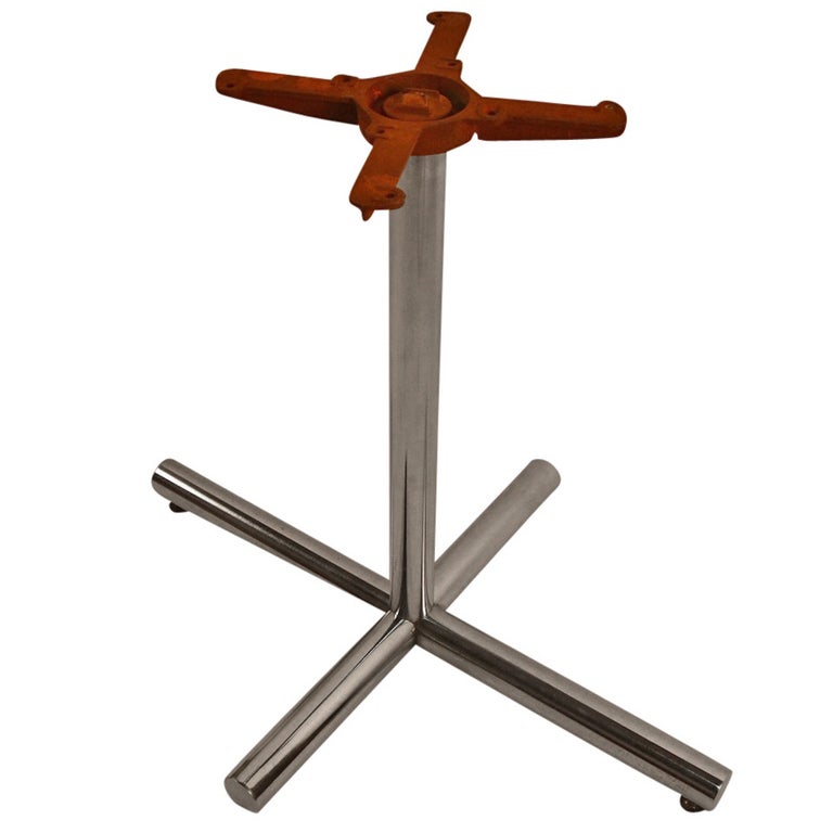 Mid century chrome cafe restaurant table bases 7 available for sale
