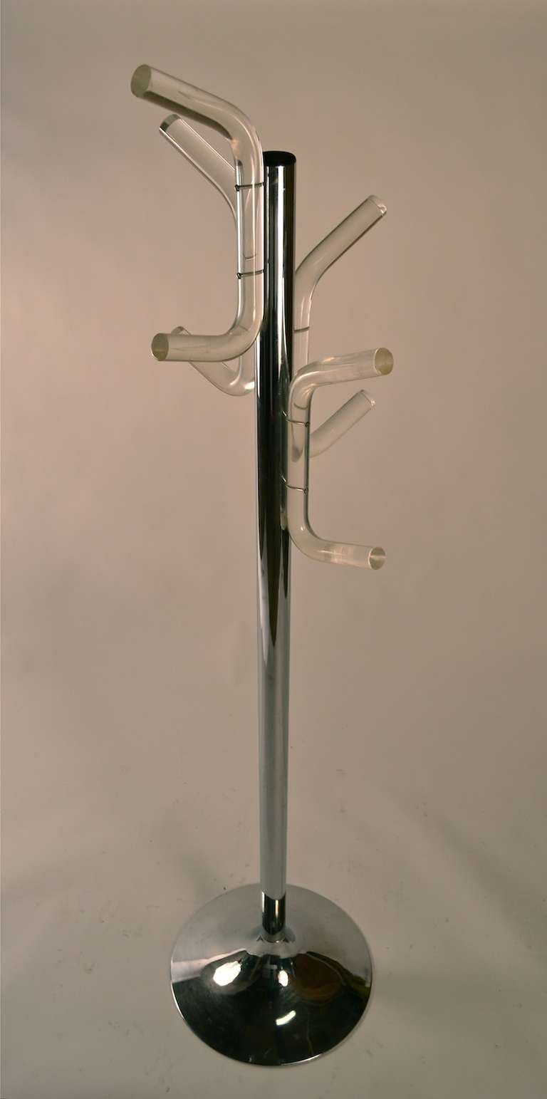 Chrome and Lucite Coat Tree