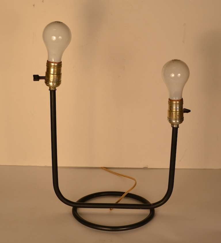 Black Tubular Metal Mid Century Modern Table Lamp 1