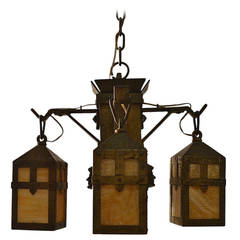 Antique Arts and Crafts Mission Monk Chandelier