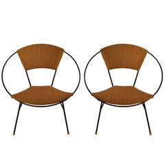 Pair of Houser Hoop Chairs form Jackie Gleason's Round House