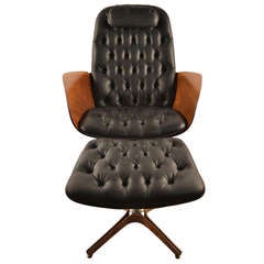 Retro Mulhauser for Plycraft Lounge Chair and Ottoman