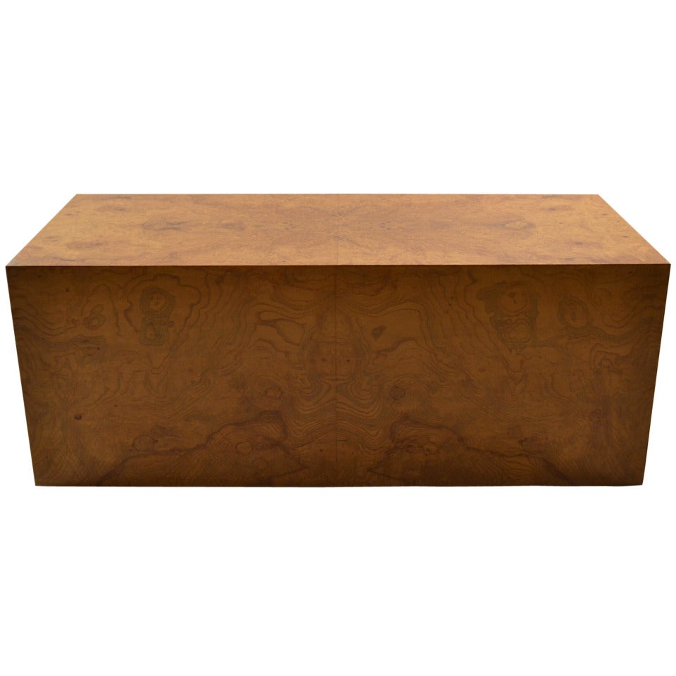 Blonde Burl Rectangular Coffee Table By Milo Baughman