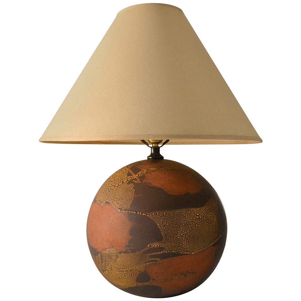 Haeger  Earth Wrap Ball Form Pottery Lamp