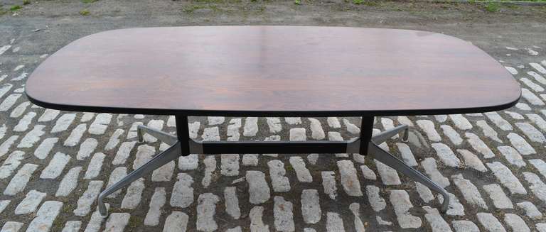 Eames Aluminum Group Table with Rosewood Top