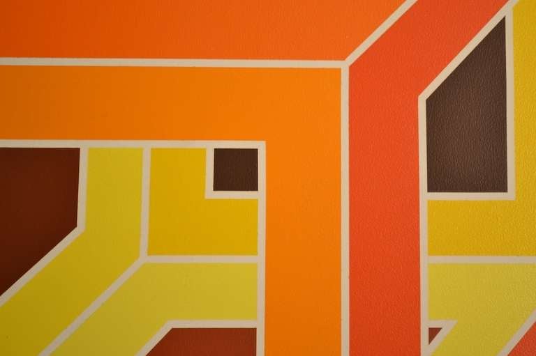 Hard Edge Geometric Asymmetrical Painting Ca 1970's at 1stDibs