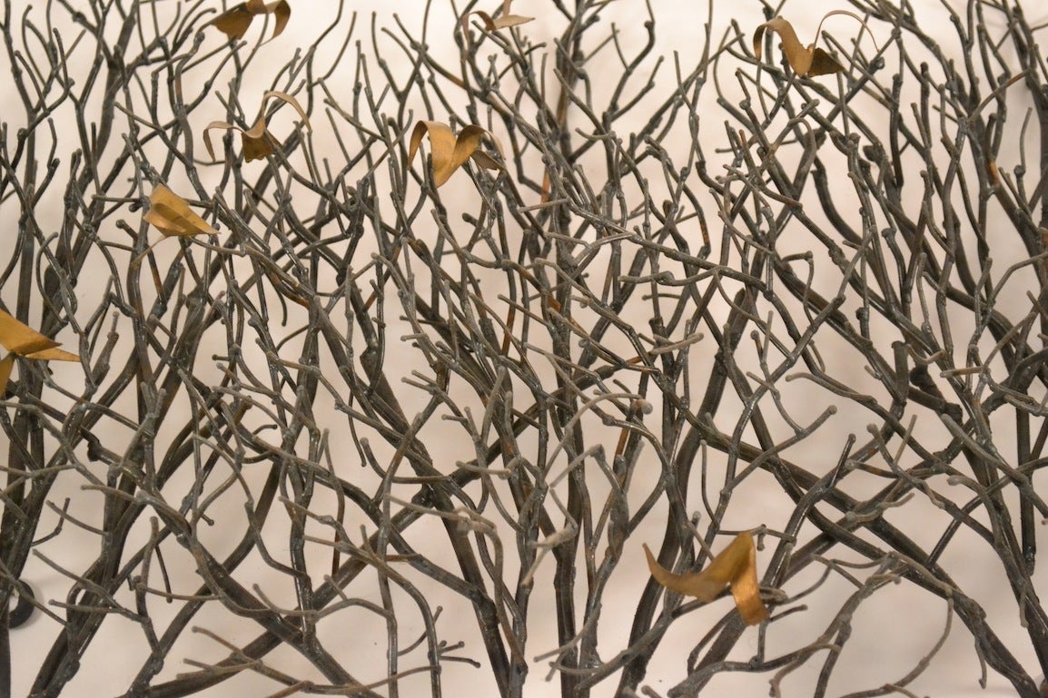 Steel Great Brutalist Trees and Birds Wall Sculpture atributed to Jere