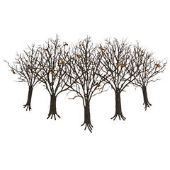 Great Brutalist Trees and Birds Wall Sculpture atributed to Jere