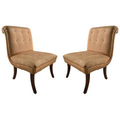 Pair Armless Side, Slipper, Lounge Chairs after Billy Haines