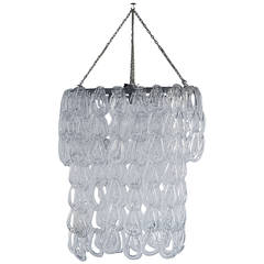 Glass Chandelier "Hooks" by Vistosi Murano, circa 1960