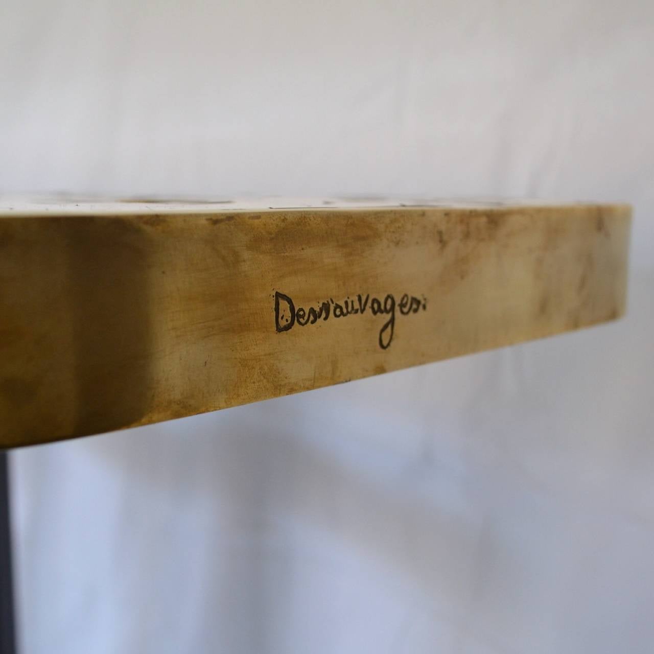 Hand-Crafted Unique Studio Made Honeycomb Brass Console by Dessauvage
