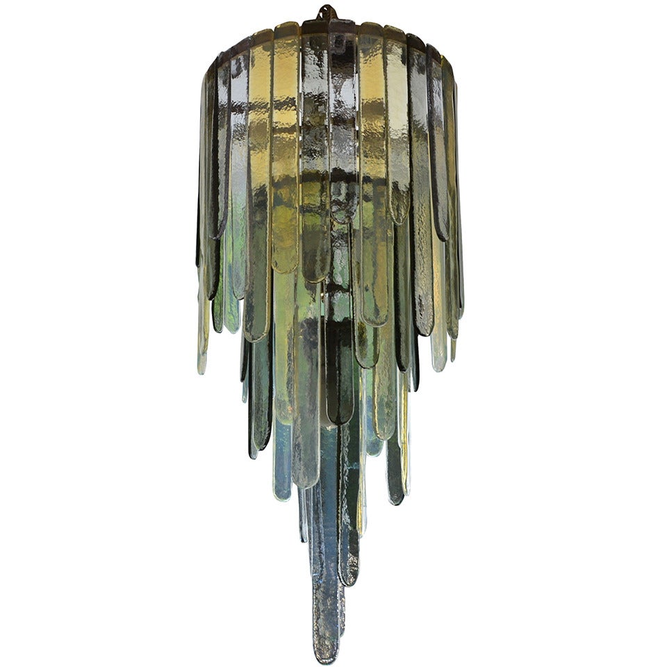Glass Chandelier by Leucos circa 1970