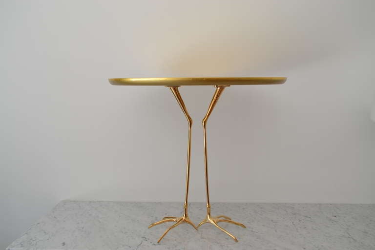'Traccia' A Gilt-Wood and Patinated Bronze Table for the Ultramobile Collection, designed 1939, executed circa 1971
manufactured by Simon Gavina
