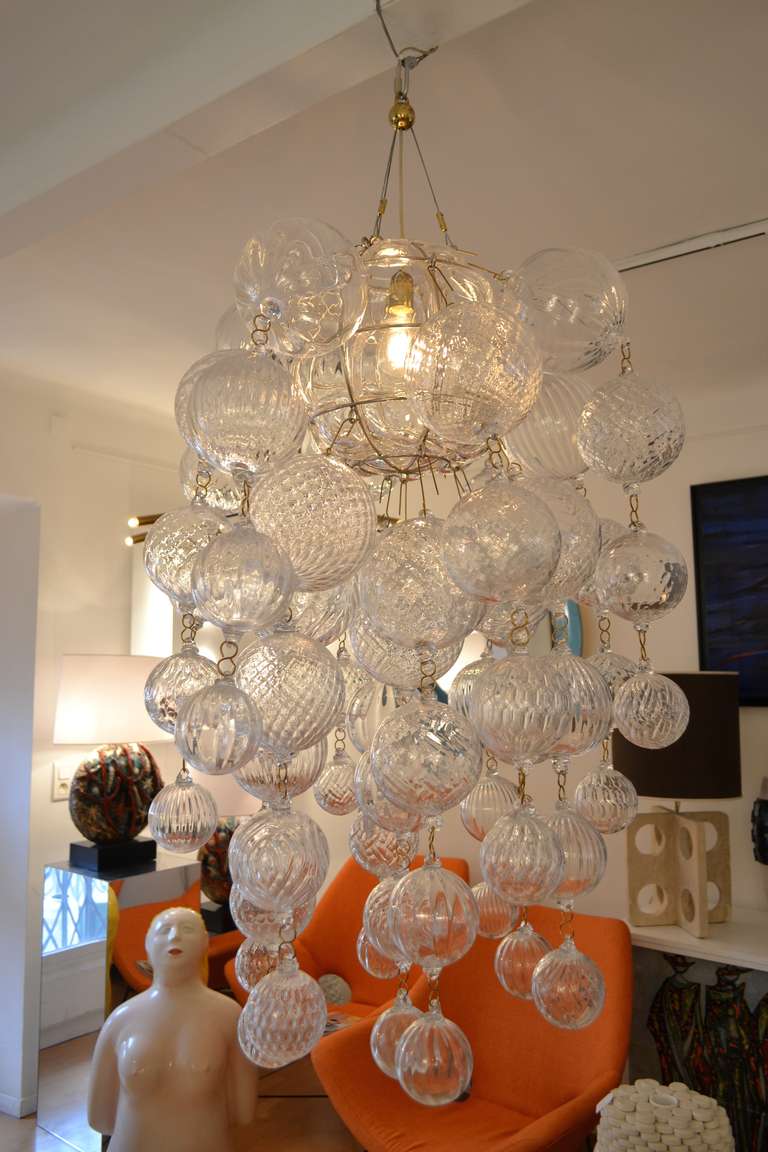 Murano hand blown glass chandelier by Borek Sipek manufactured by Driade.

This Apollonio chandelier was designed by borek sipek in 2010 for the Triennale Design of Milano.

Height 105 cm; Diameter 65 cm