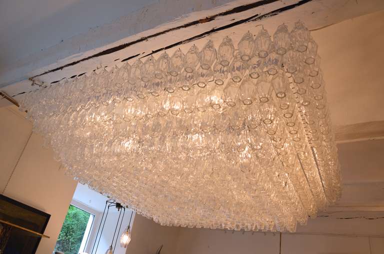Large and Spectacular Murano Chandelier, Circa 1970.
Hand blow Murano clear Polyhedral Glass

Width 150cm; Depth 150cm; Height 60cm

Please do not hesitate to contact us for any additional information.