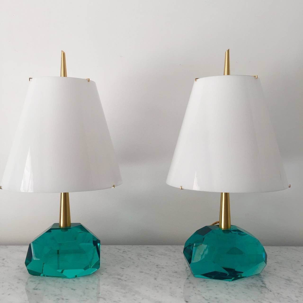 Unique pair of table lamps by Roberto Giulio Rida model 