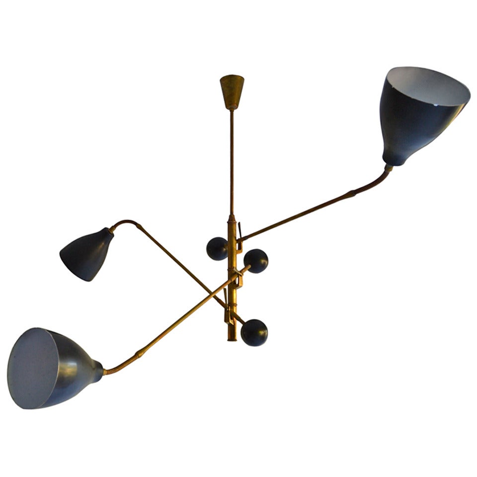 Angelo Lelli Triennale Chandelier Arredoluce stamp