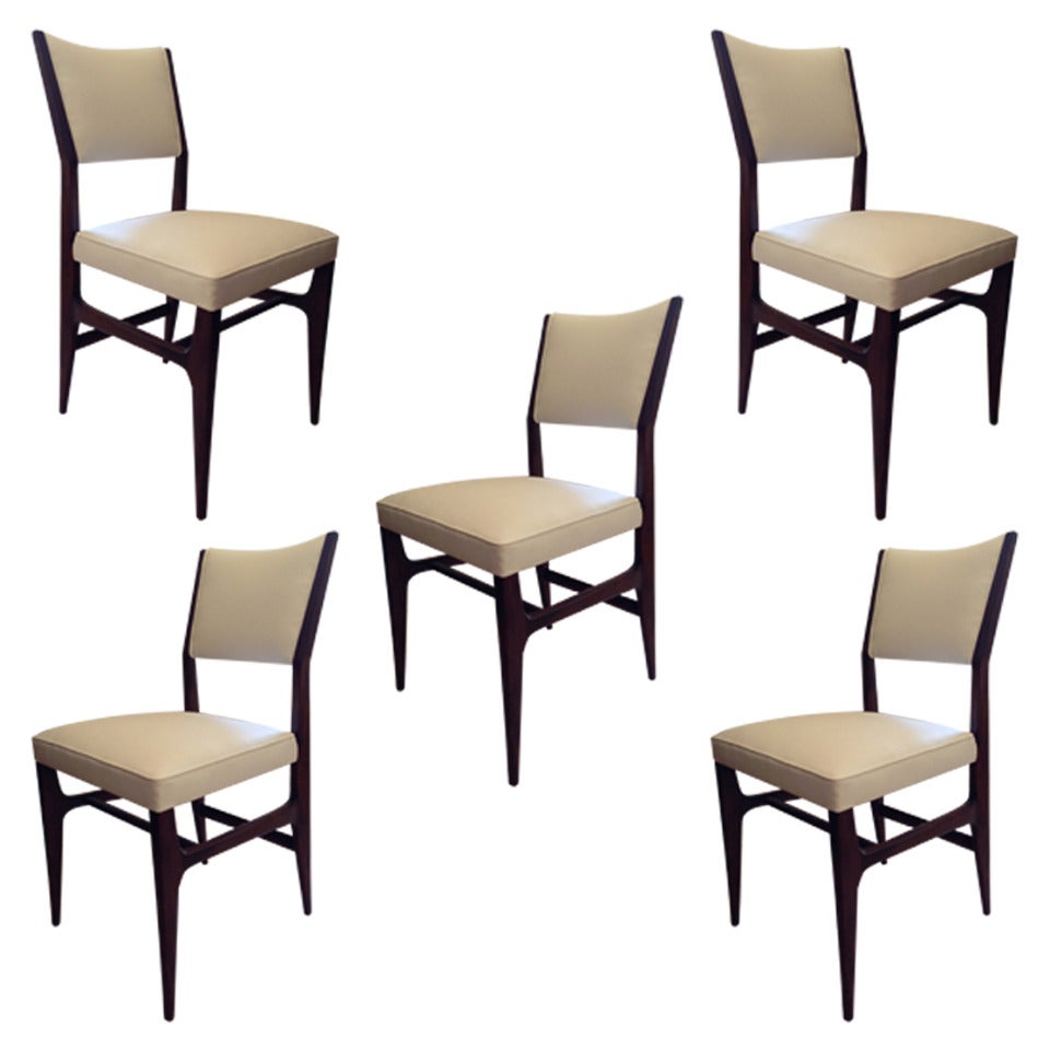 Set Of Four Gio Ponti Chairs For Sale