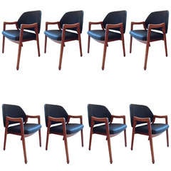 Set of Eight Ico Parisi Dining Armchairs, Model No. 814