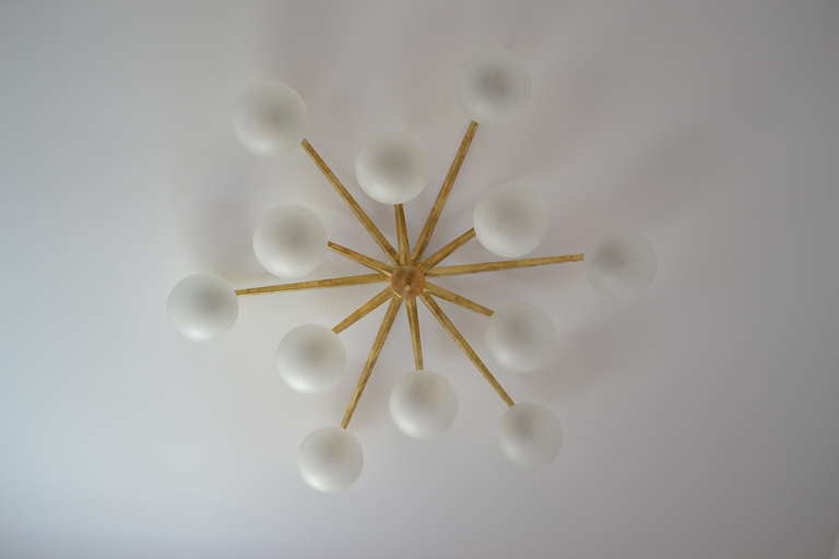 Angelo Lelli Stella Chandelier Manufactured by Arredolucce circa 1950