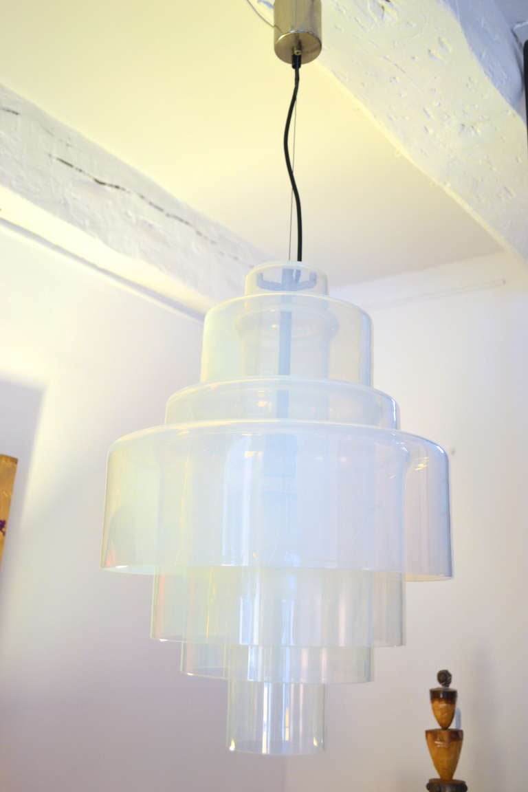 Modern Carlo Nason Blue Chandelier by Mazzega