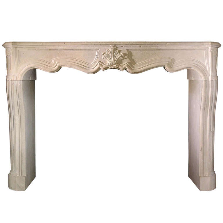 French Caen Limestone Mantel, "FRZB92" For Sale at 1stDibs