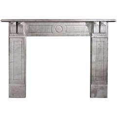 Used Edwardian Carrara Marble Mantel with Twin Lantern Corbel (VIC-V20)