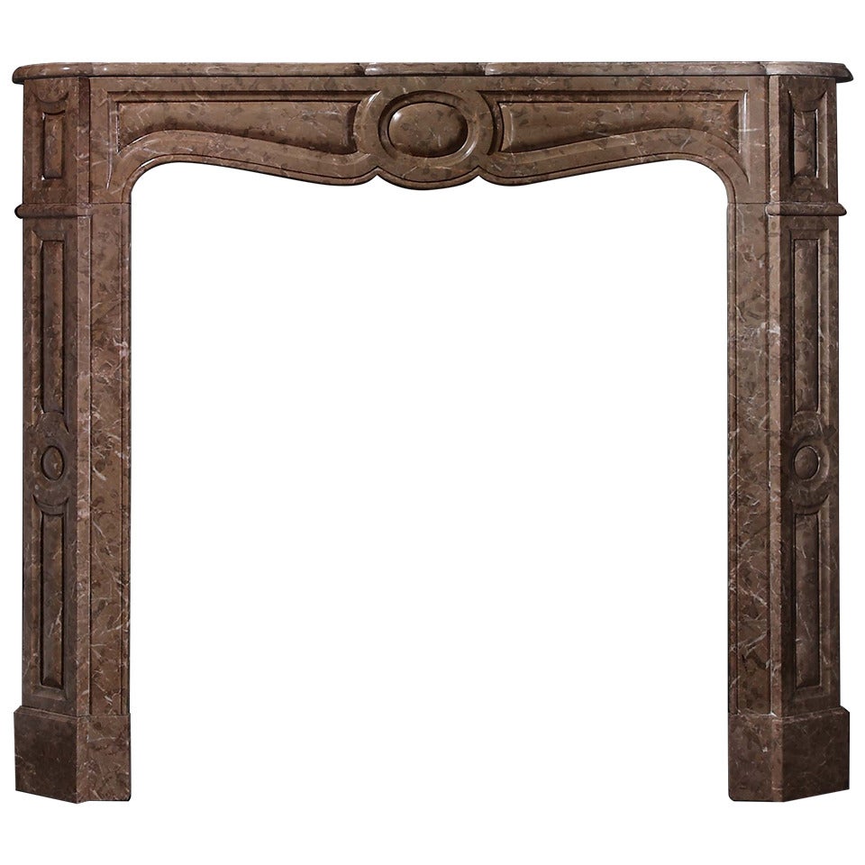 19th Century Pompadour Style Loudes Coquina Marble Mantel 'FR-T89' For Sale