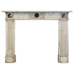 Reeded Regency Bulls-Eye with Inlaid Medallions Fireplace Mantel
