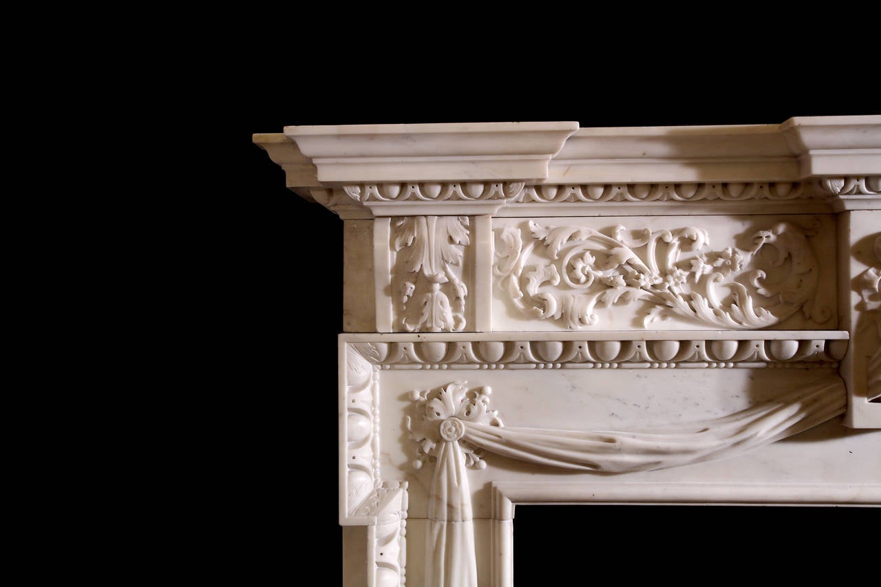 18th Century Palladian Mantel with Detail Carving and Rococo Influence In Good Condition In New York, NY