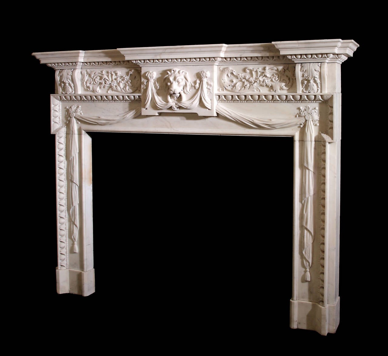 18th Century Palladian Mantel with Detail Carving and Rococo Influence 1