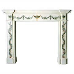 18th Century Georgian Carrara Mantel with Scagolia Inlays 7