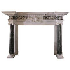 18th Century Verde Antico and Statuary Marble Chimneypiece