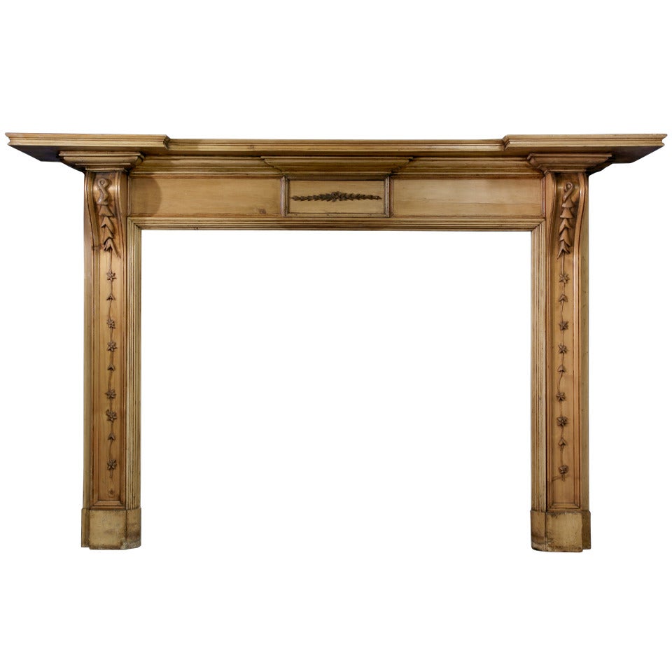 Stone Mantel with Painted Edwardian Corbel For Sale at 1stDibs