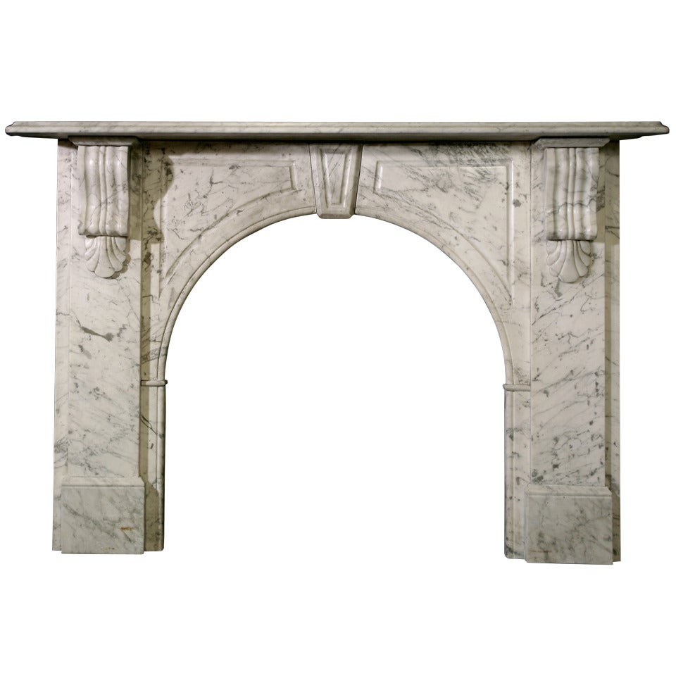 Victorian Arched Carrara Marble Mantel