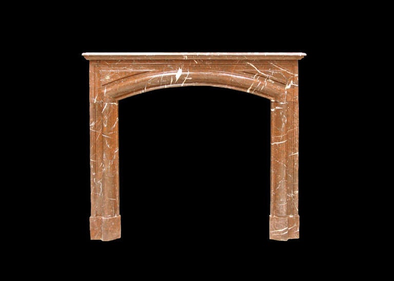 Rouge Francais marble mantel. Opening dimensions: 33.25