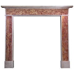 19th Century Regency Mantel in Spanish Brocatella Bounded by Carrara