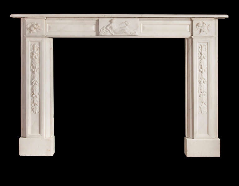 19th Century Regency Marble Mantle with Detailed Carvings