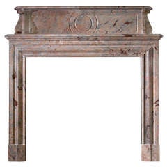 Vintage French Empire Rouge Royale Marble Mantel (FR-W88)