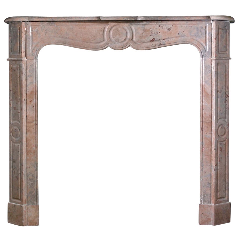 Louis XV Pompadour Style French Rouge Royale Marble Mantel 'FR-Z84'