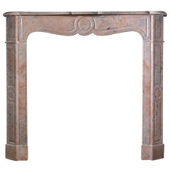 Louis XV Pompadour Style French Rouge Royale Marble Mantel 'FR-Z84'